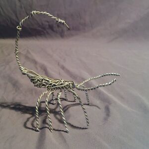 Twisted Metal Wire Coiled Scorpion Sculpture Metal Art - 6.5in Long